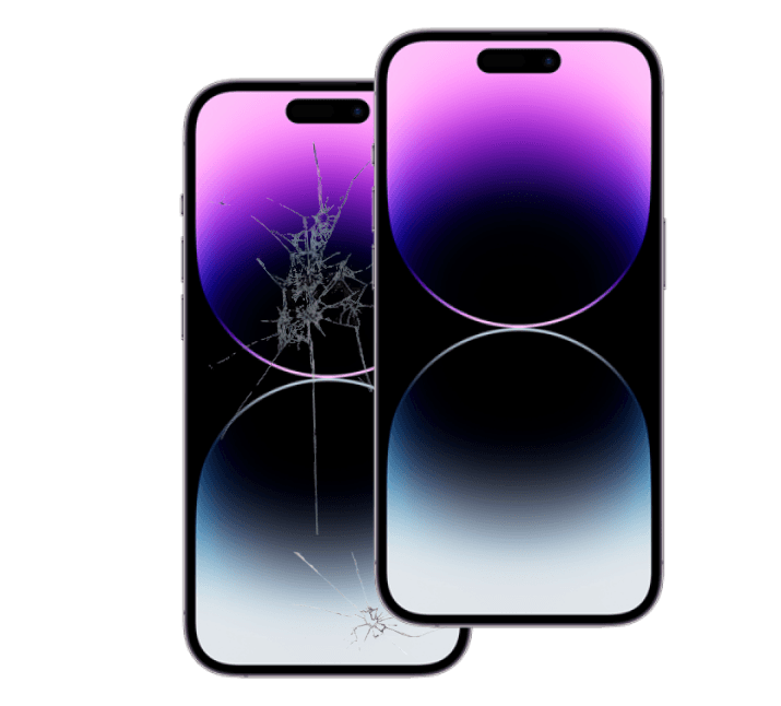 Group of smartphones with notification on screen