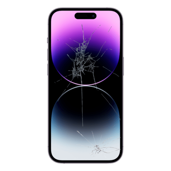 Smartphone with cracked screen